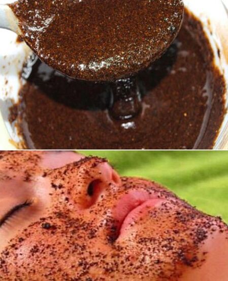 Topeng pil dengan rasuk kopi